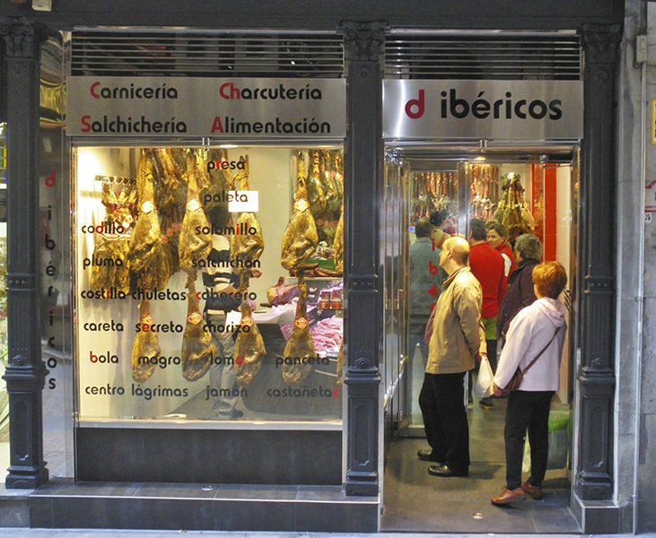 Carnicería en la calle Tendería. Deibéricos. Bilbao