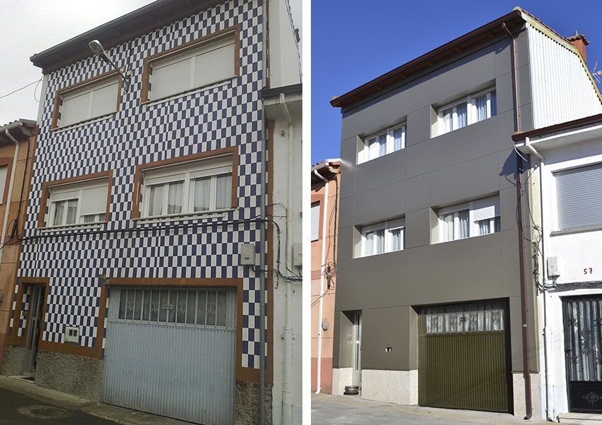 Rehabilitación de fachada de edificio en calle La Peña. San Miguel de Valero